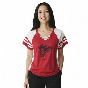 Majestic Size M Women’s Atlanta Falcons NFL Rhinestone Sequin Jersey Top